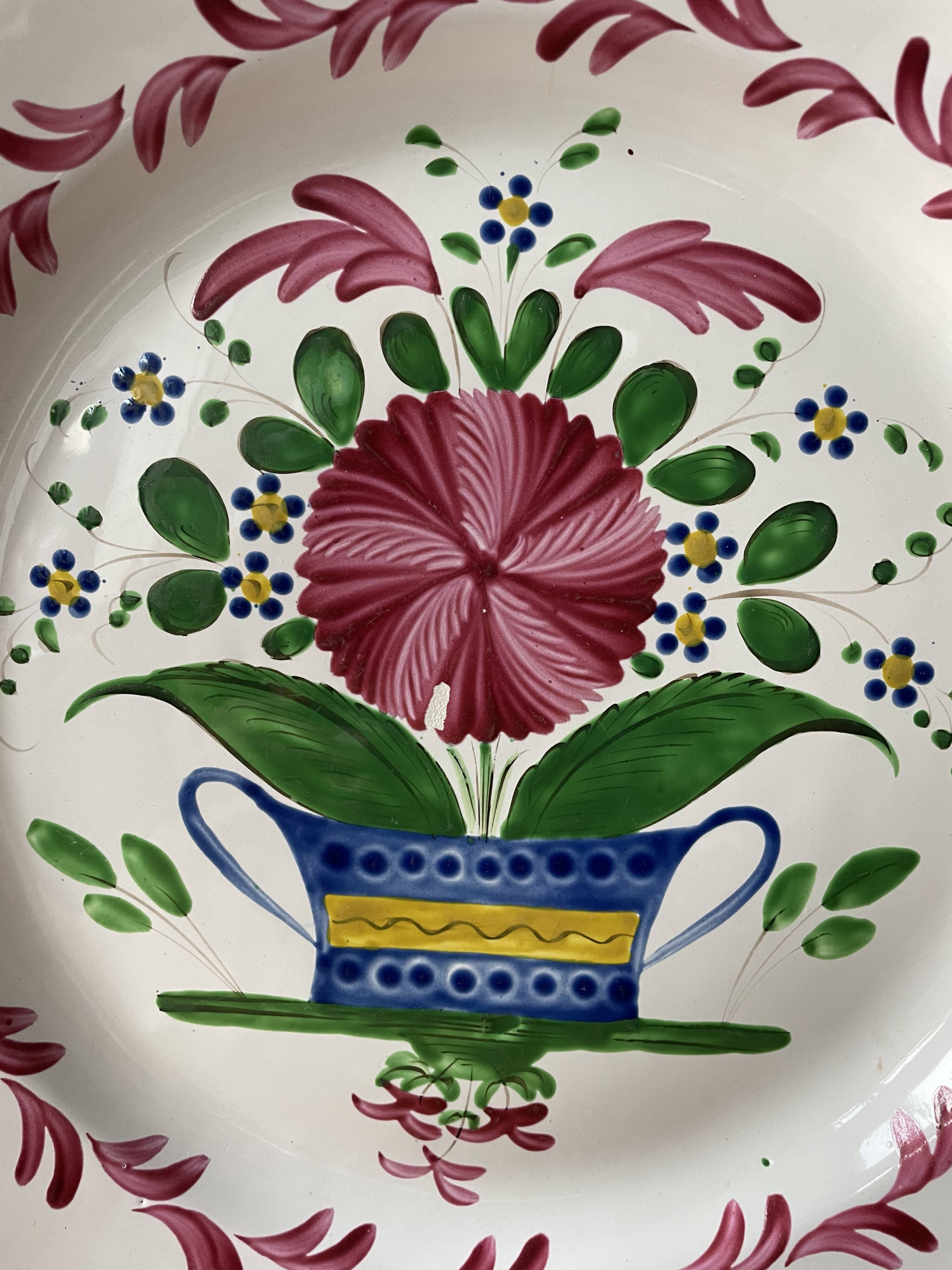 Decorative dish Les Islettes XIXème, faience de l'Est