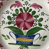 Plat décoratif Les Islettes XIXème, faïence de l’Est