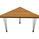 Vintage Danish triangular side table with hairpin legs design