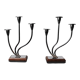 Pair of art deco candle holder in stainless steel 3 flames, Spain, 1970