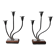 Pair of art deco candle holder in stainless steel 3 flames, Spain, 1970