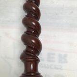 Sellette colonne en hêtre en bois tourné années 40