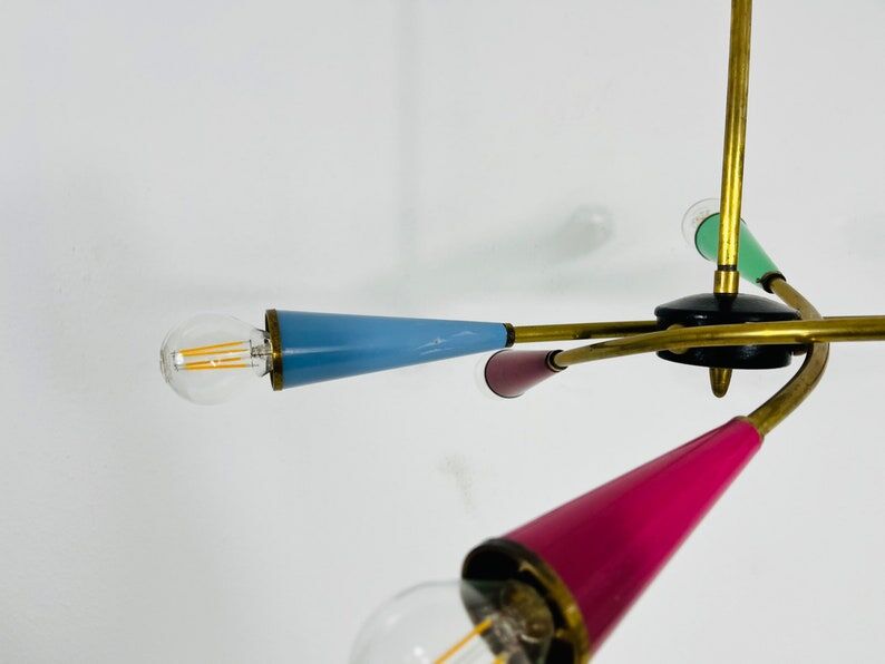 Italian Sputnik chandelier in brass, 1950s