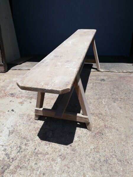 Old solid wood bench Epoque 1940/50