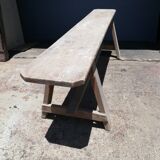 Old solid wood bench Epoque 1940/50