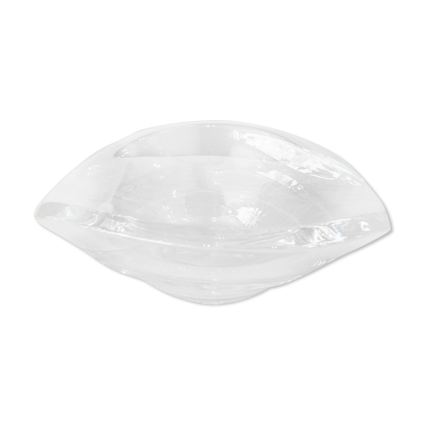 Empty pocket or ashtray crystal art glassmaker st louis in the shape of an eye