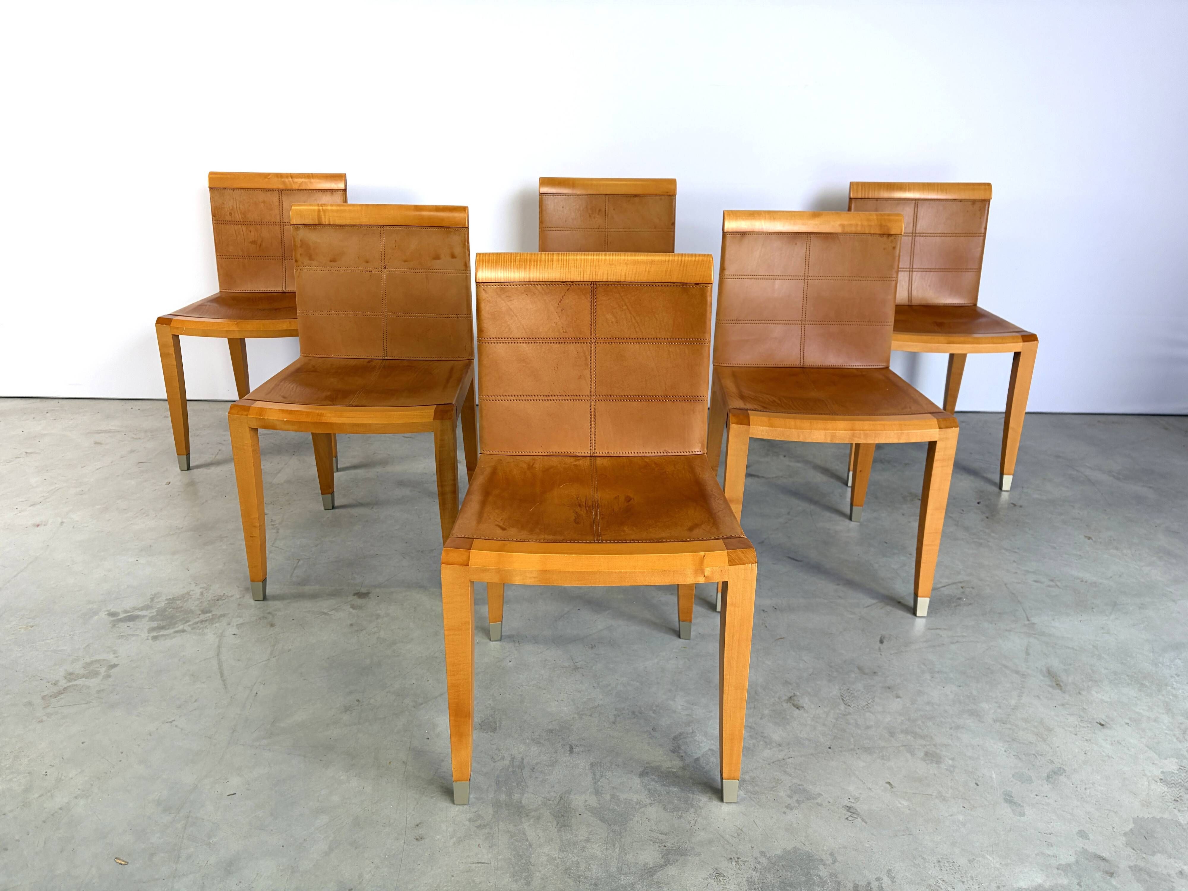 Aro dining chairs by Chi Wing Lo for Giorgetti, Italy - set of 6