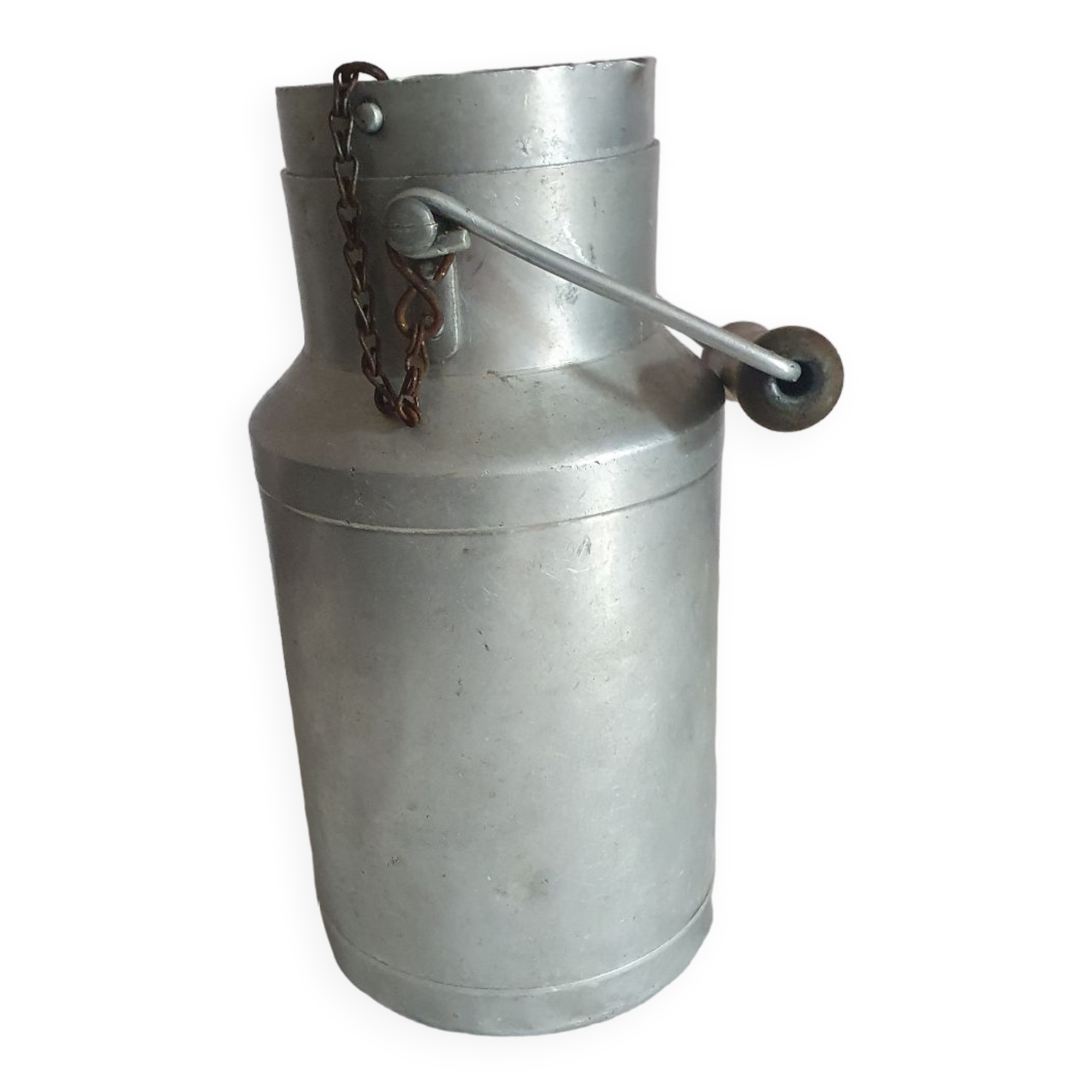 Milk jug whole milk can in vintage aluminum