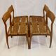 Lot de 4 chaises en chêne design italien de Consorzio Sedi Friuli 1960