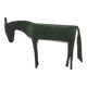 Sculpture of a dark green patinated metal horse, 1980s.