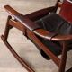 Liceu de Artes e Oficios rocking chair with ottoman, Brazil 1960s