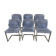 Suite de 6 chaises vintage 1970 velours et inox