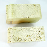 Pair elephant bookends travertine Fratelli Mannelli, 1970s