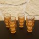 12 petits verres rétro pied étoile en verre rose