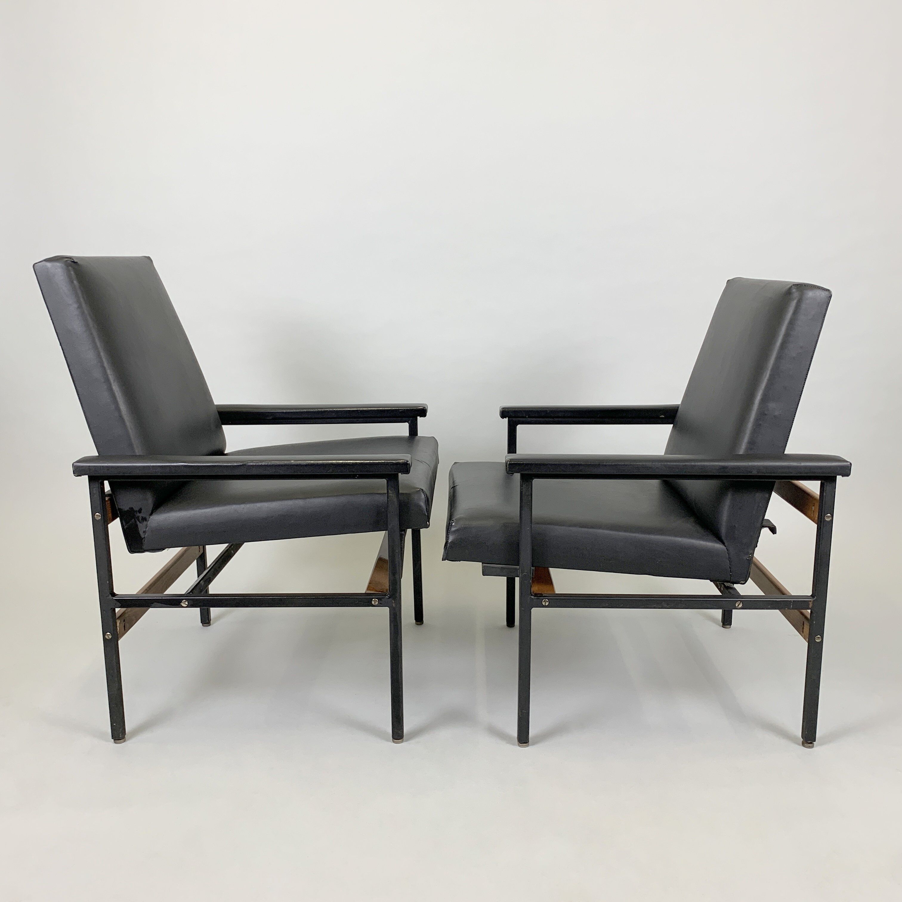 Pair of Vintage Adjustable Armchairs, Czechoslovakia, 1970's
