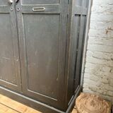 Old wooden locker with black patina