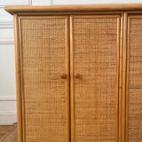 Buffet en bambou et rotin vintage