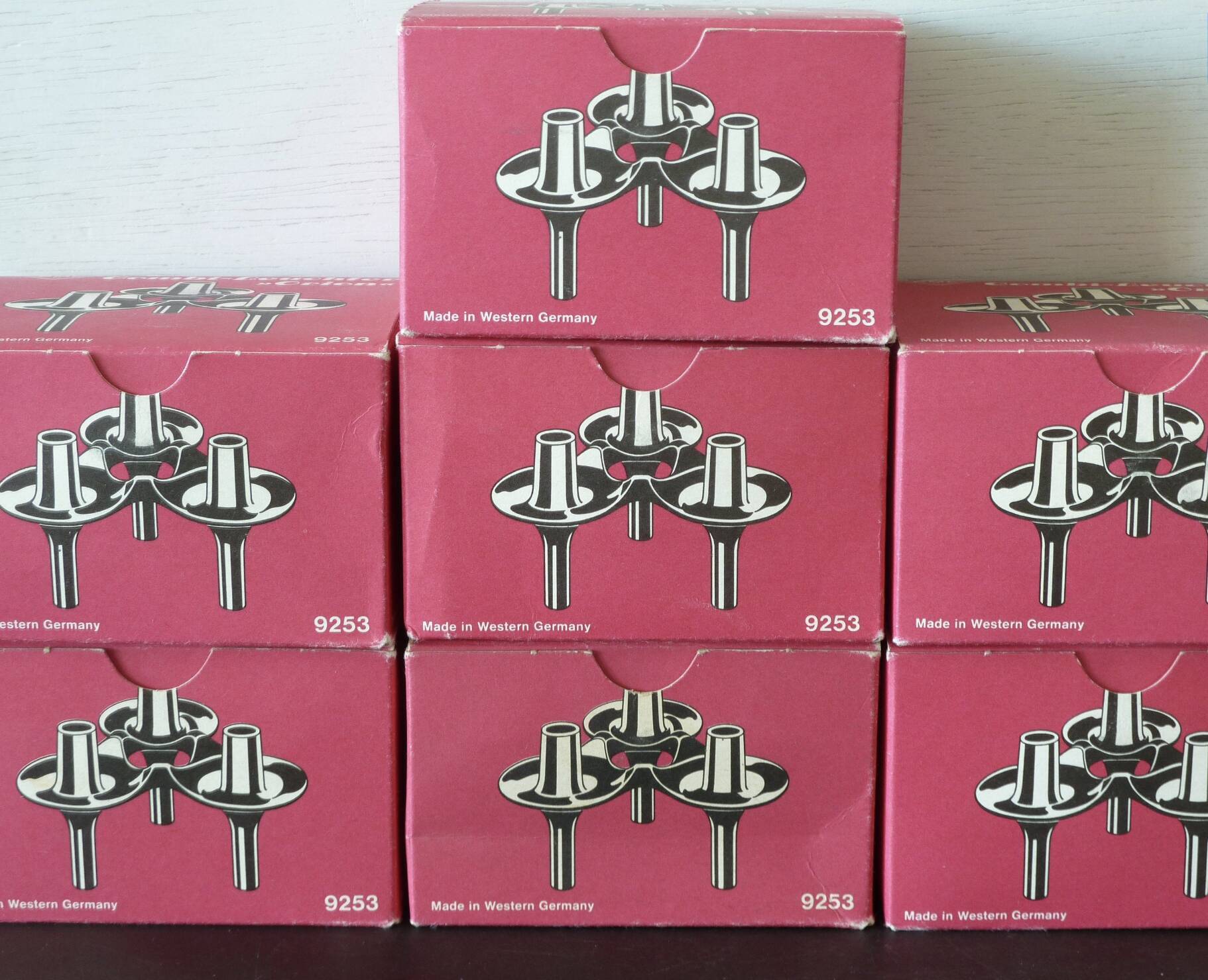 Rare set of 7 BMF Orion type Nagel candlesticks with box