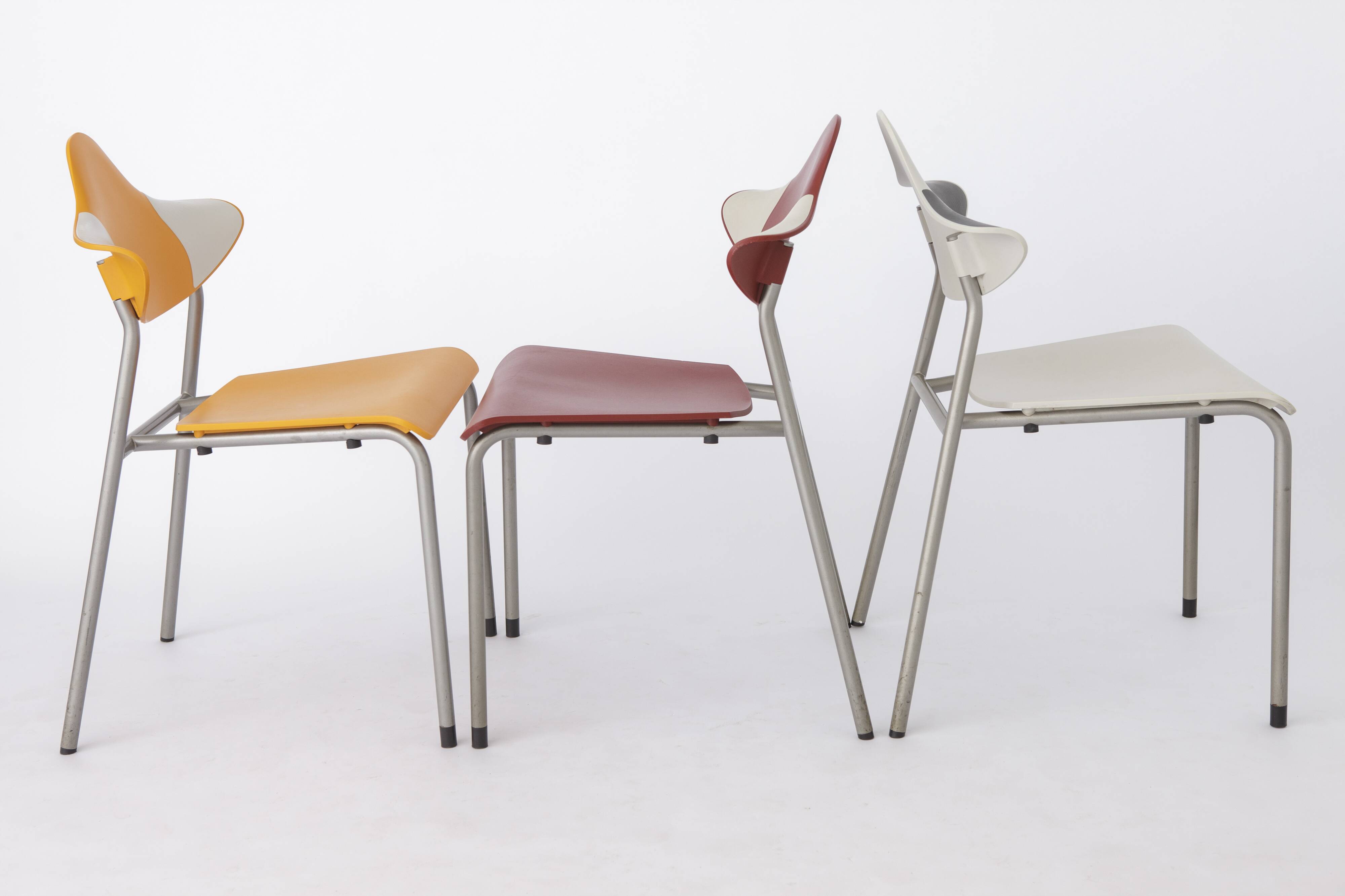 4 Stacking Chairs Vintage, Drabert by Samas Parlando, 1980s, Germany