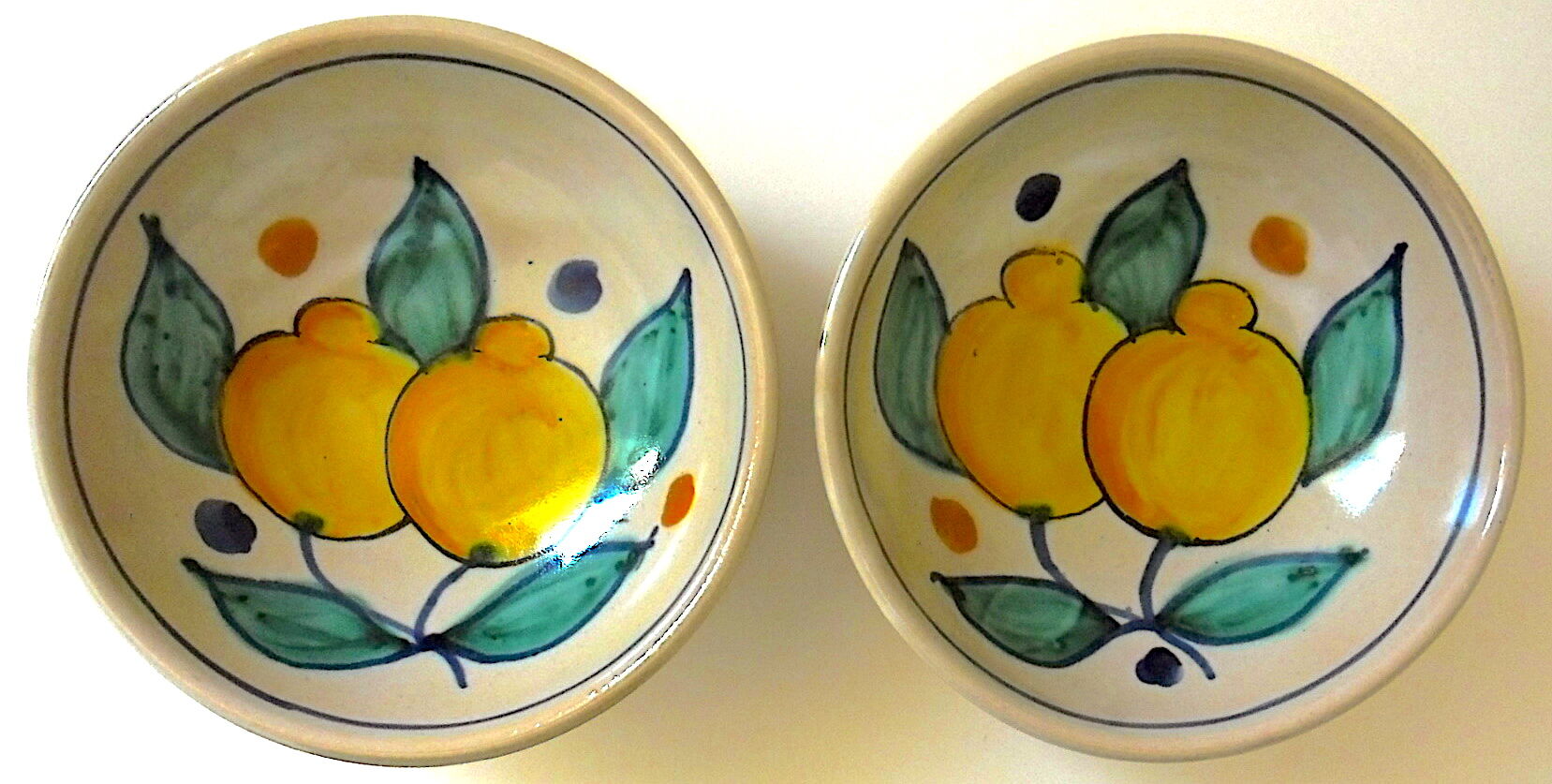 Pair of Sicilian earthenware sorbets