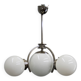 Lustre Art Déco / Fonctionnaliste en Nickel, Années 1930