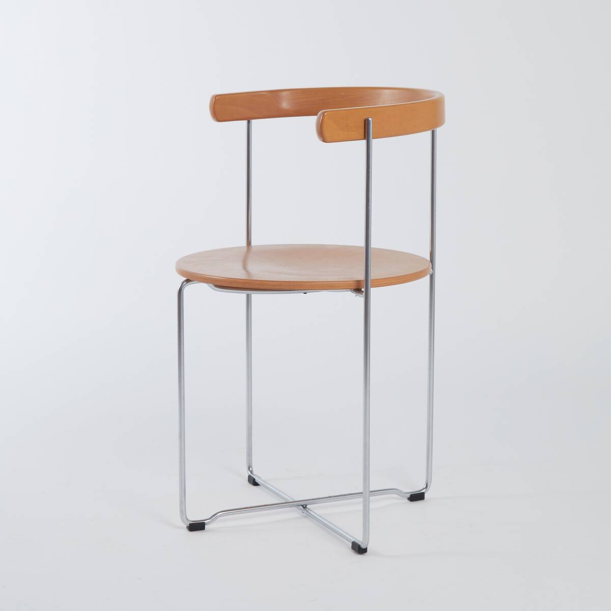 Set of 4 soley chairs in wood and chrome, valdimar hardarson for kusch+