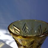 Amber molded glass vase