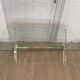 Table en plexi métal doré et verre biseauté 1970s