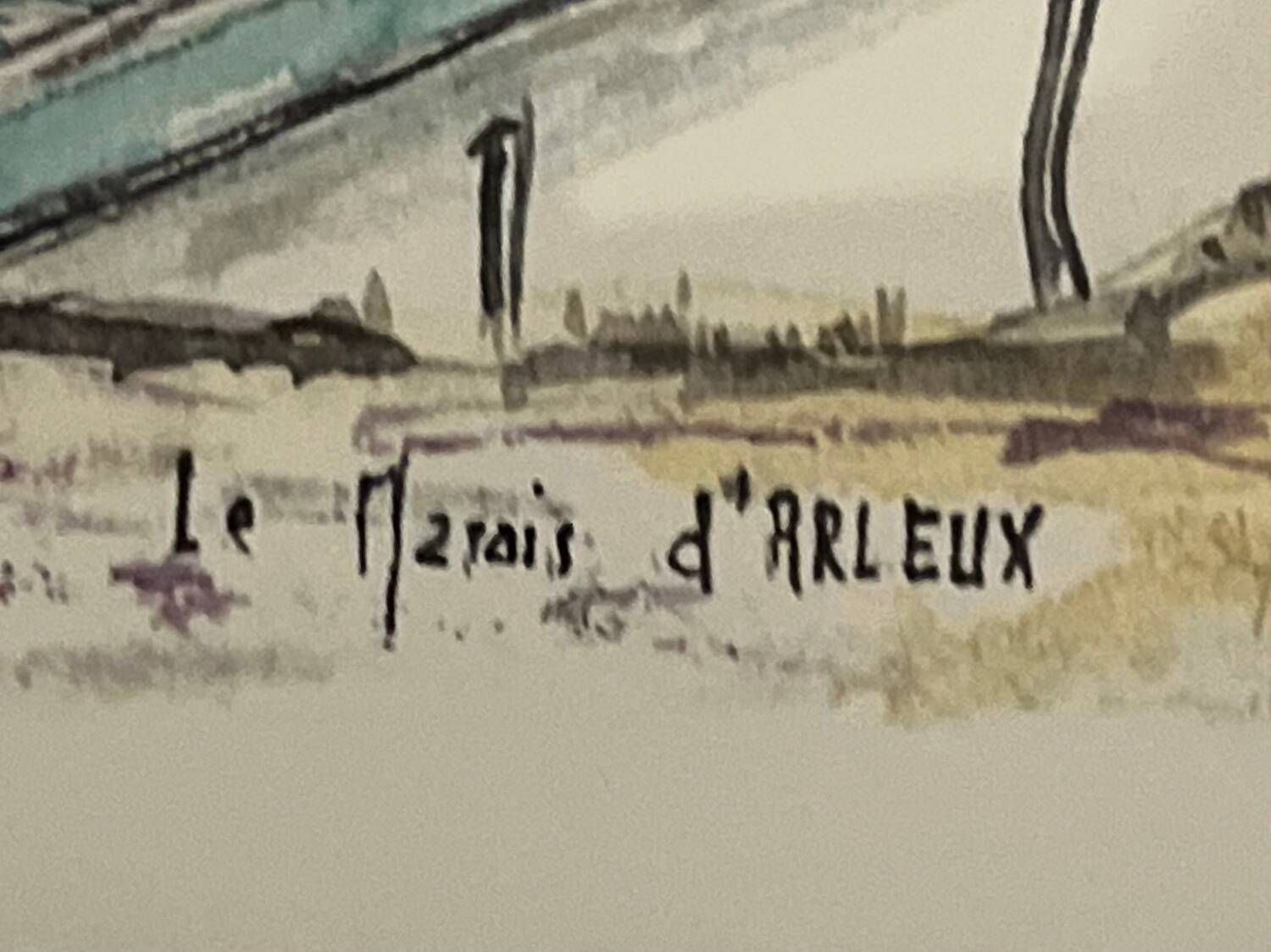 Tableau : Aquarelle -paysage de marais