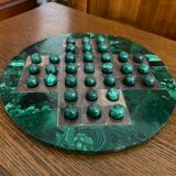 Solitaire game in green marble malachite