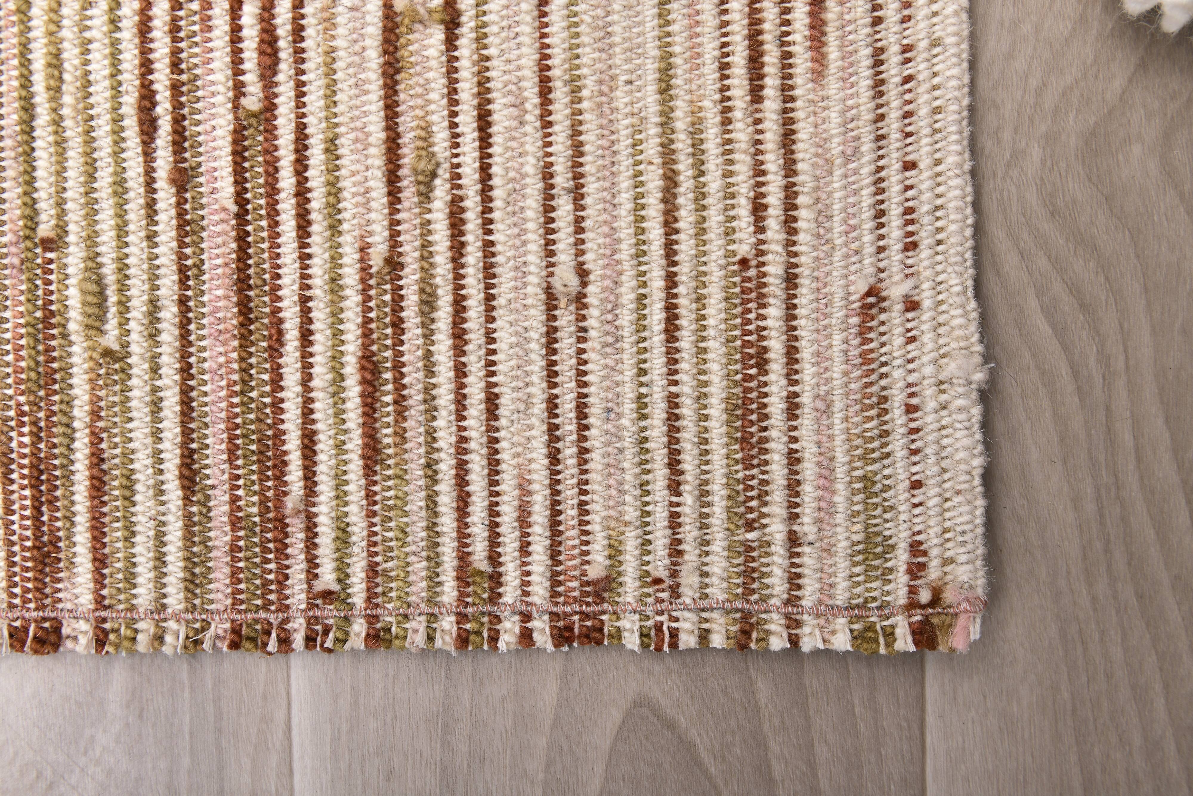 Terracota wool kilim rug 68x181 cm Turkish wool kilims.