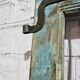 Ancienne porte de patio en teck birman et forge