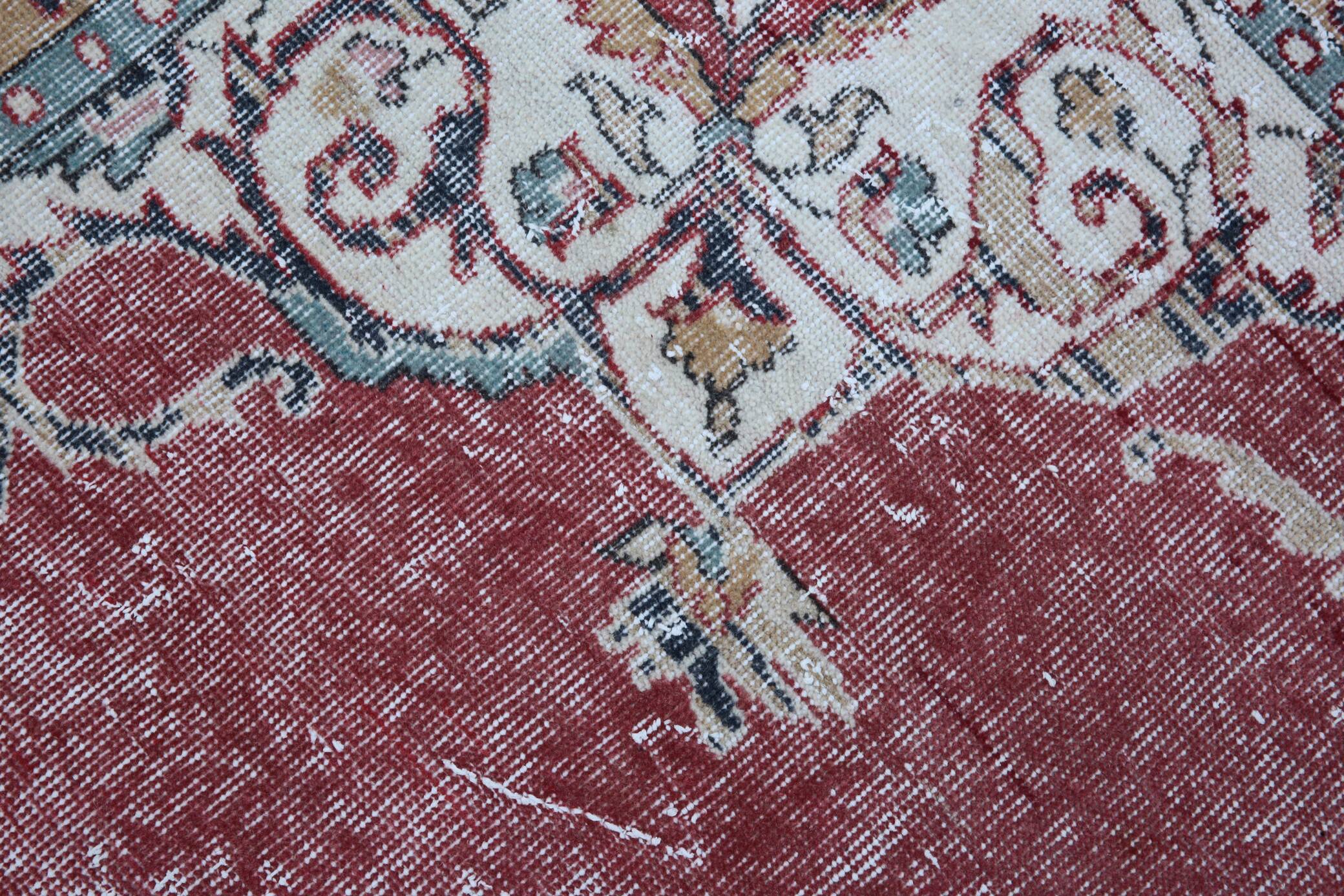 Vintage Persian Brick Red Rug, Hand Knotted Oriental Carpet, 209x325 Cm
