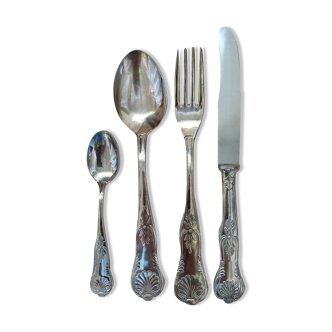 Antique 49-piece silver-plated cutlery set
