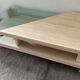 Table basse vintage en travertin et verre