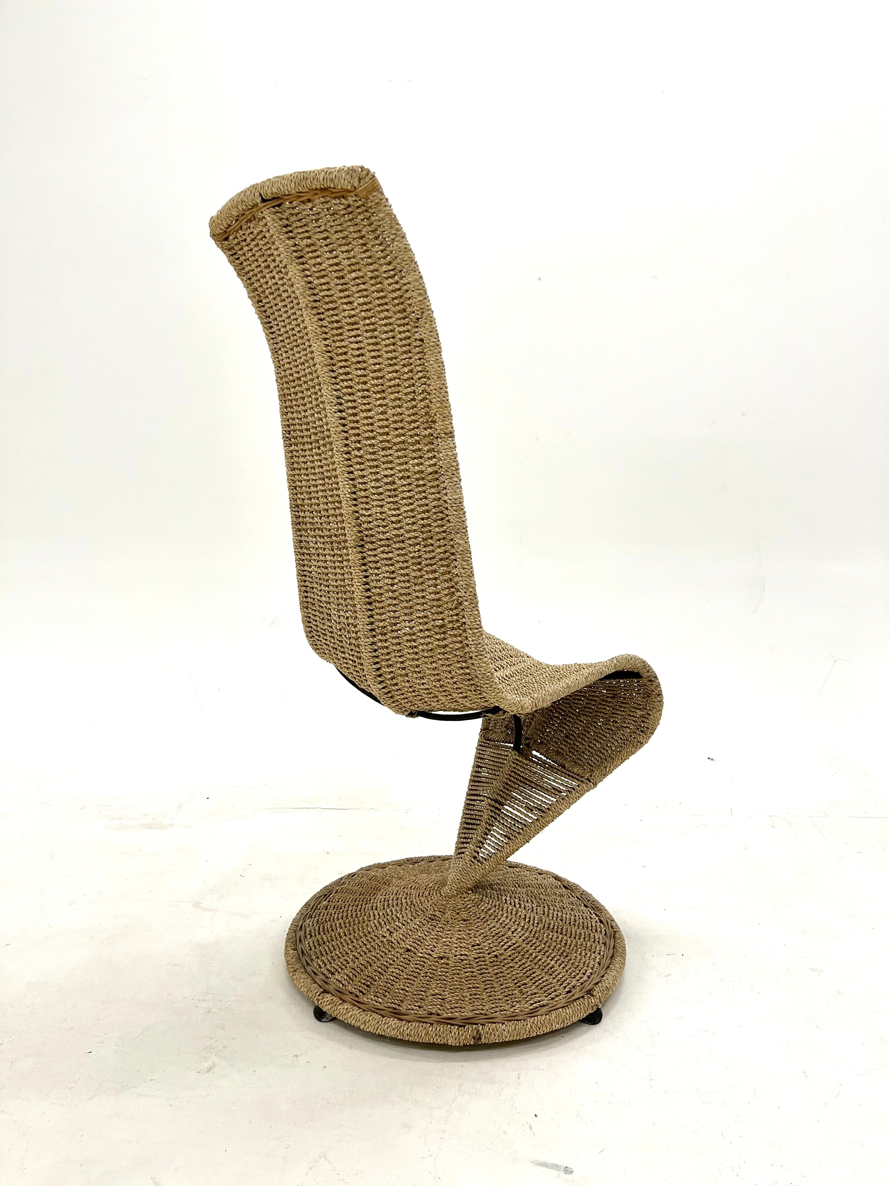 Vintage chair "s" by marzio cecchi, italy, 1970