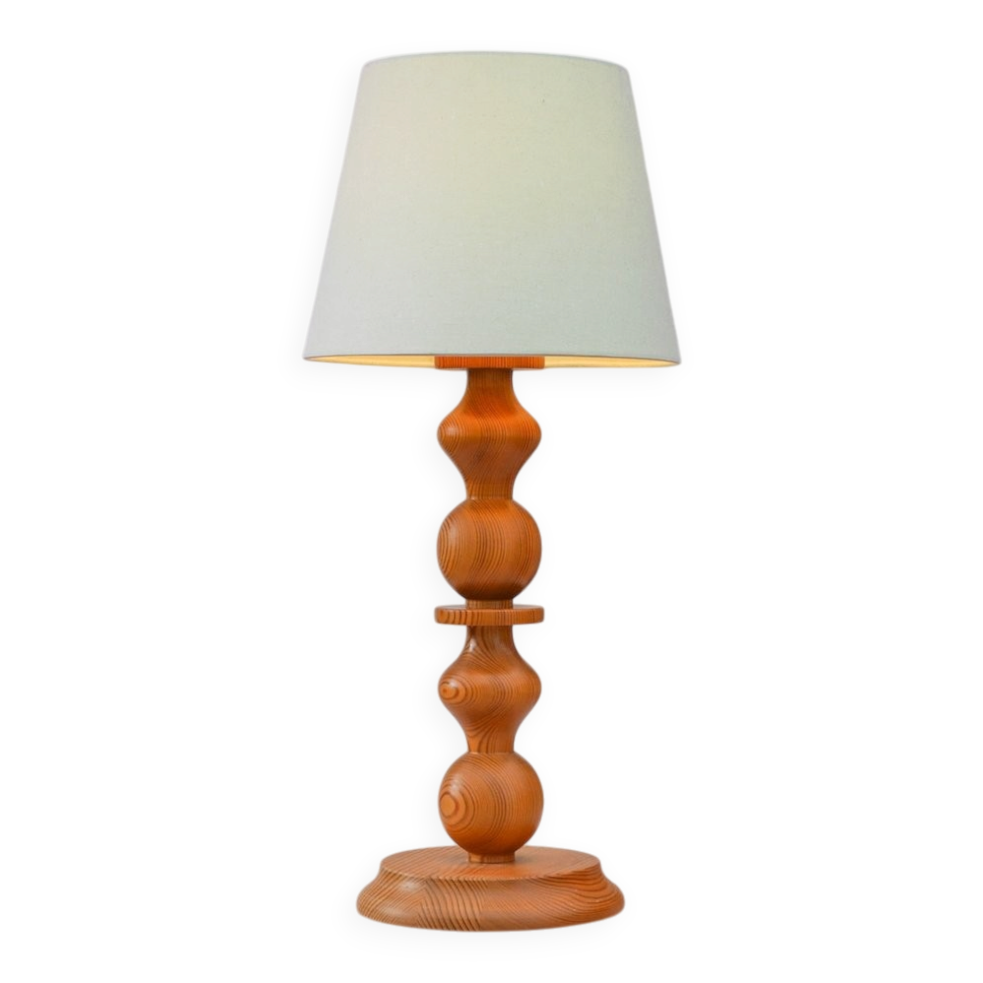 Grande lampe de table vintage en pin de Markslöjd, années 1970.