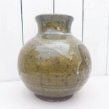 Vase ventru en grès émaillé Morvan vintage