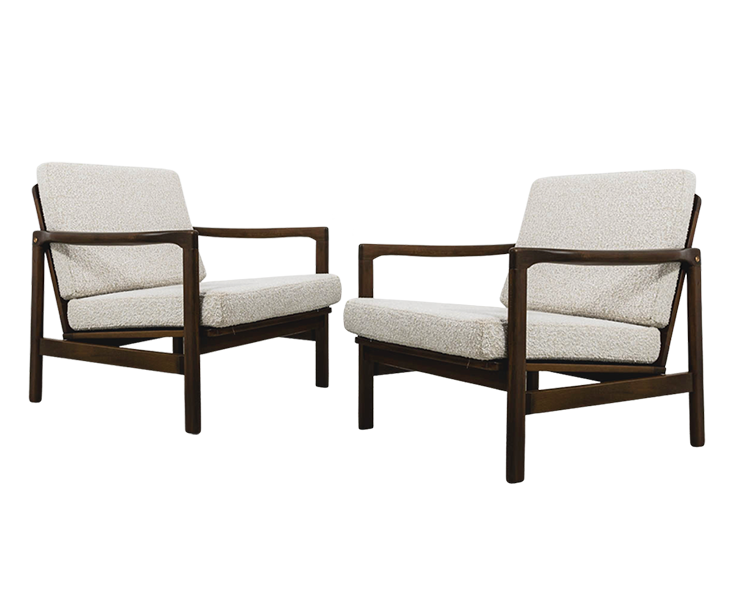 Mid Century Armchairs By Zenon Bączyk, 1960's, Set Of 2