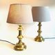 Lampe chic ancien bougeoir laiton massif