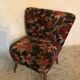Vintage cocktail armchair 1960 feet compass and fabric flowers