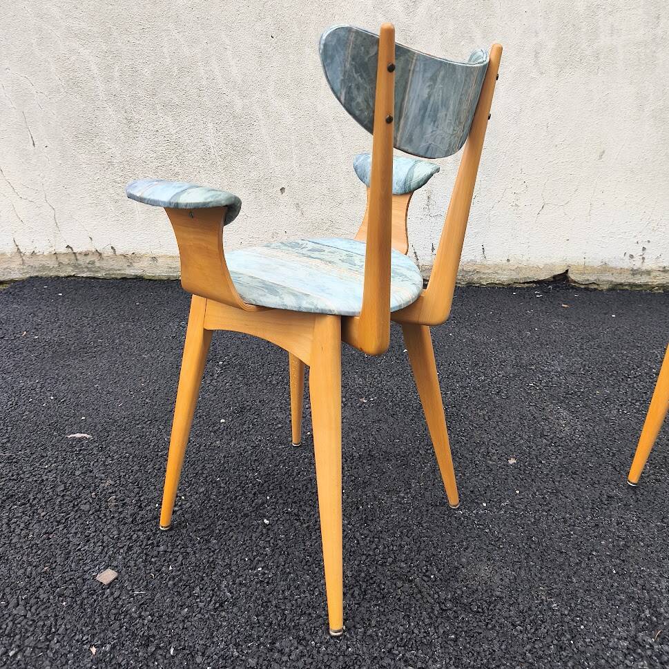 Pair of wooden armchairs, 1960