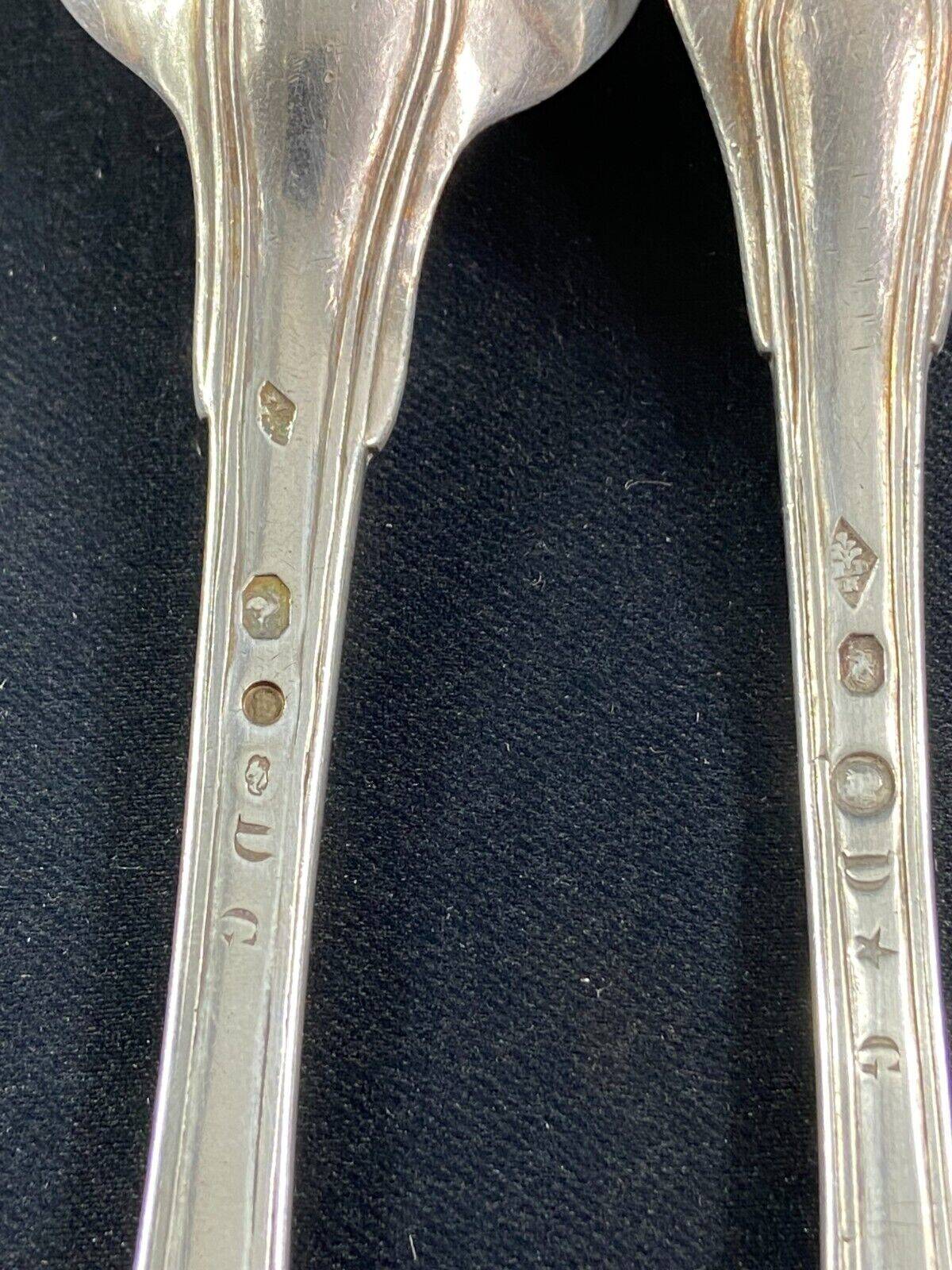 Cutlery fork large spoon fillet Louis XV silver rooster hallmarks 1798-1809