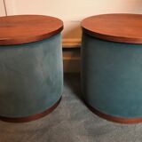 Paire de tables « tambour » vers 1950