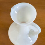 Milky white opaline handle pitcher