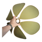 Flower suspension metal structure 6 petals in olive green linen