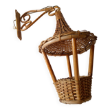 Rattan wall lamp