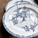 6 flat plates Clairefontaine - Léon Graves in ironstone, "Chardonnerets" service from the late 19th century.