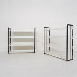 Set of two black and white metal book shelves attrb. to Tomado, Holland, 1950's
