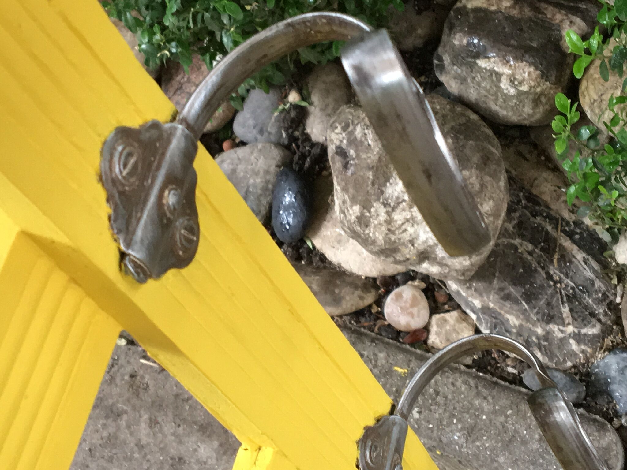 Yellow vintage coat holder